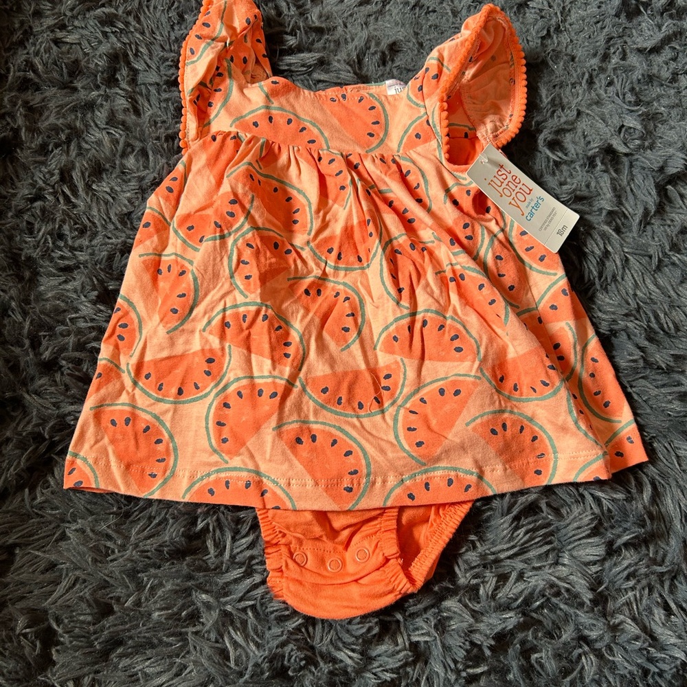 Carter's Orange Watermelon Print Bodysuit